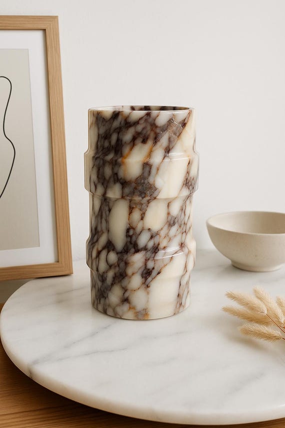 Calacatta Viola Marble Vase - Chic Floral Arrangements