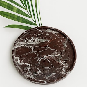 Luxury Calacatta Viola Marble Tray: Round Serving & Vanity Plate