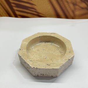 Ready to Ship-Octogonal  Travertine Catchall Travertine Tray Travertine Ashtray Travertine Ring Travertine Carving