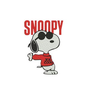 Joe Beagle Embroidery Design – Retro Sunglasses Snoopy Machine Pattern (3 Sizes)