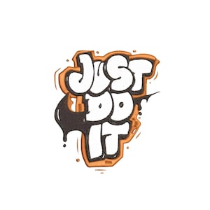 「Just Do It」刺繍デザイン：やる気を起こさせる名言のミシンステッチパターン（デジタルダウンロード）