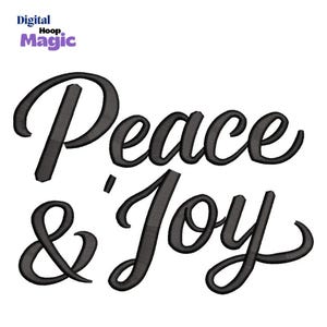Diseño de bordado "Paz y Alegría", bordado navideño, motivo de decoración navideña, patrón de descarga instantánea
