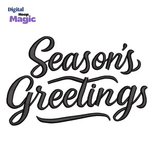 Diseño de bordado "Felices fiestas", bordado con escritura festiva, motivo para ropa festiva, patrón de descarga instantánea
