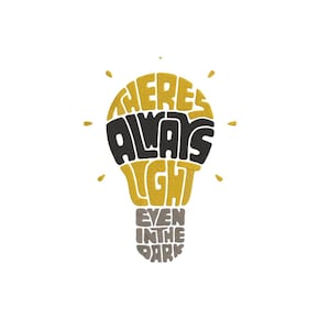 Light Bulb Quote Embroidery Design: Motivational Light, 5 Sizes (Digital Download