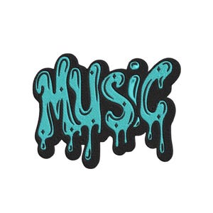 Design de bordado Graffiti MUSIC: Patch Urbano Streetwear (Download Digital)