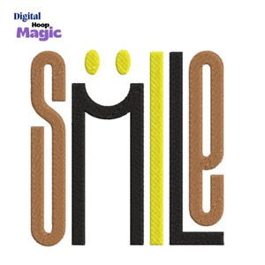 Diseño de bordado de sonrisa: Cara feliz, descarga instantánea (archivo EMB de 4x4 pulgadas)