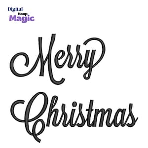 Bordado de fuente cursiva navideña, elegante diseño de escritura navideña, descarga instantánea