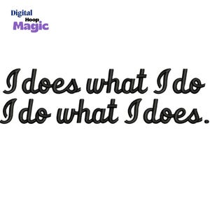 Diseño de bordado con cita dramática: fuente cursiva sarcástica (descarga digital)