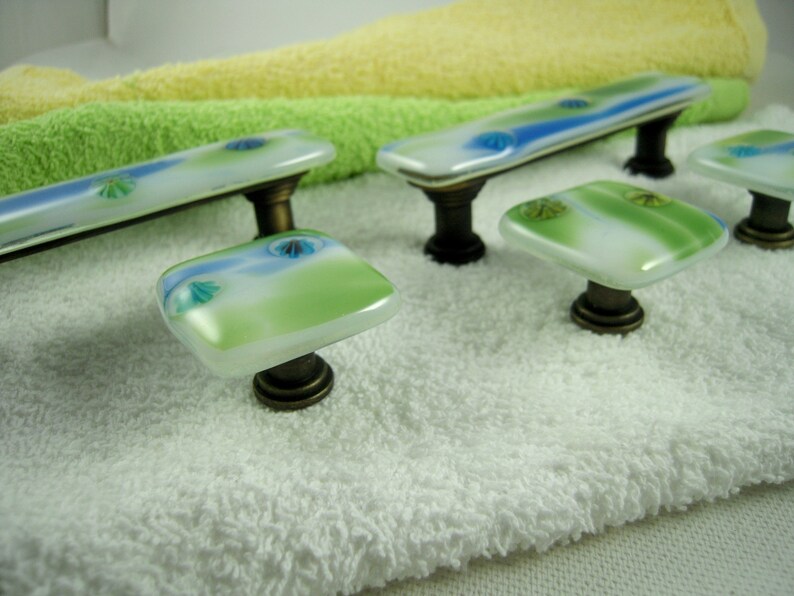 Fused glass knobs furniture drawer pulls and knobs Etsy