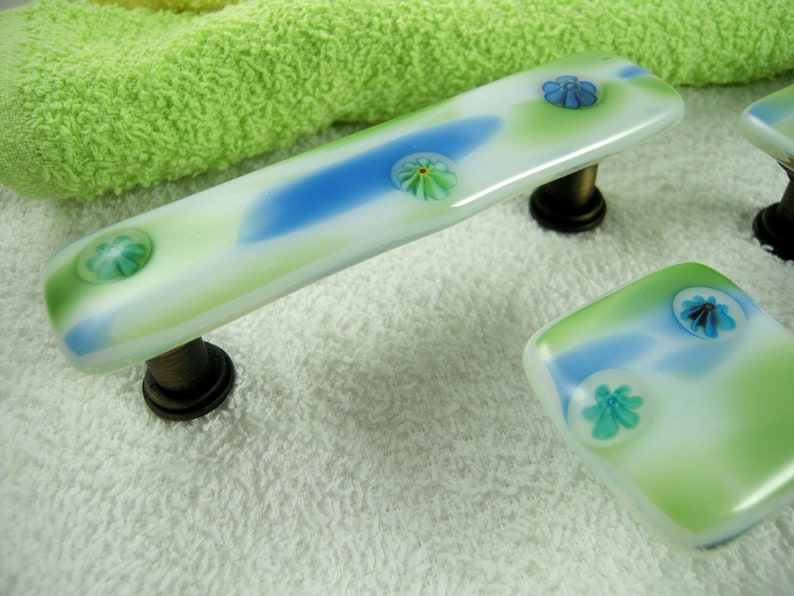 Fused glass knobs furniture drawer pulls and knobs Etsy