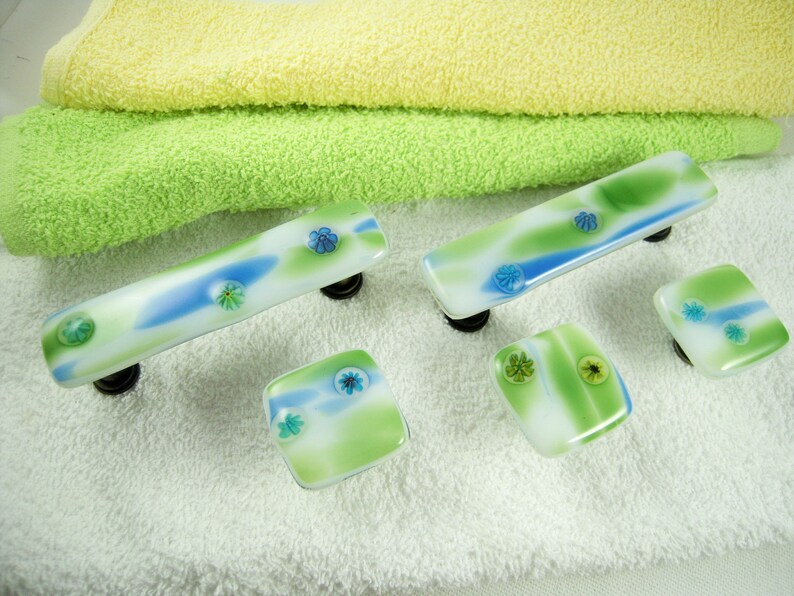 Fused glass knobs furniture drawer pulls and knobs Etsy