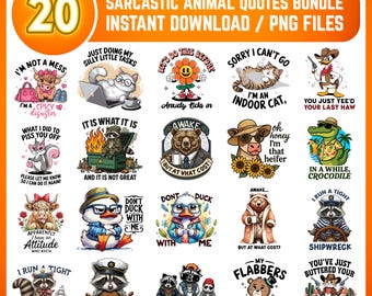 Sarcastic Png Bundle, Funny Qoutes Tshirt Png, Sarcasm Png, Funny Animal Saying Png, Adault Humor Png, Sarcastic Qoutes Png, Tredny Png