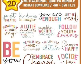Motivational quotes Png,Bundle,Inspirational Quotes,Printable Stickers,Positive Affirmations,Self Love svg,Mental Health Png,Inspiration Png
