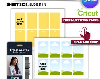 Customizable ID Badge Template: Canva Editable, Printable (Digital Download)