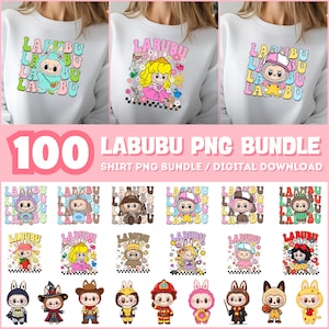 100 Labubu Design PNG Bundle | Kawaii Cute Digital Stickers |cute labubu png | labubu figures Art | labubu download | Labubu PNG Clipart