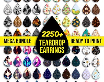2250+ Teardrop Earring Sublimation Designs Bundle (PNG Digital Download)