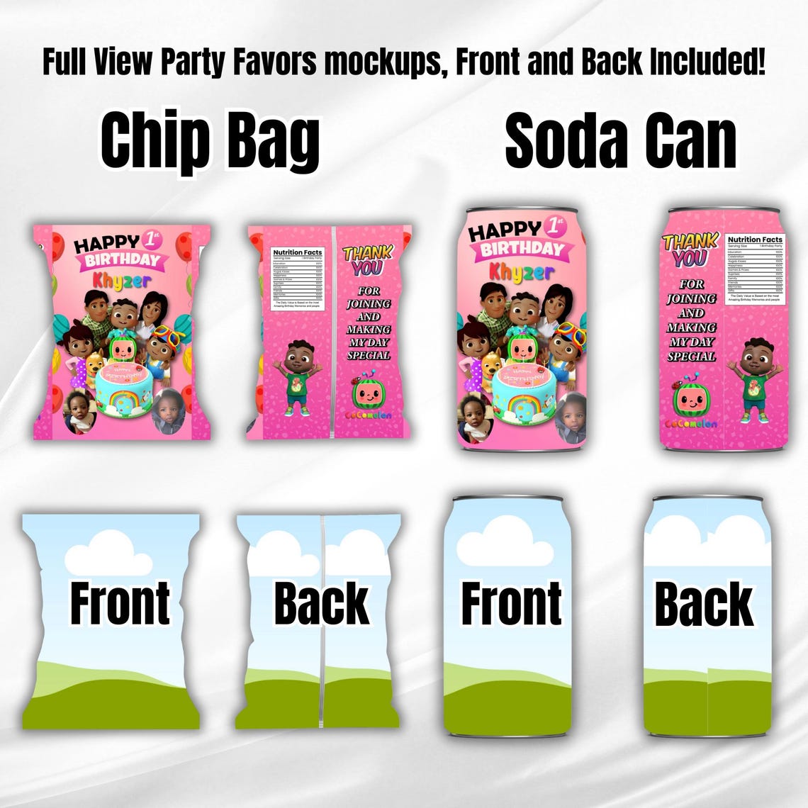 Party Favor Templates Bundle Canva Editable Mockups (PDF Download) Etsy