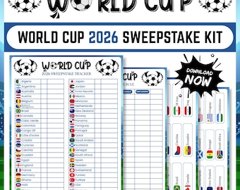 World Cup 2026 Sweepstake Kit, Soccer Sweepstakes, Football Office Pool Game, Fun Soccer World Cup Party Game, Soccer PDF, Instant Download