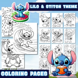 Lilo & Stitch Coloting Pages, STITCH and LILO Adventures, Coloring Pages for Kids, Mindful Activity for kids, Digital Pdf Download