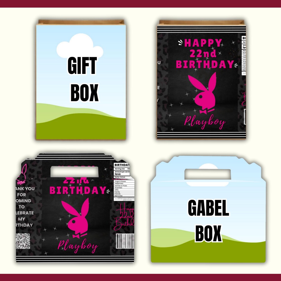 Party Favor Templates Bundle Canva Editable Mockups (PDF Download) Etsy