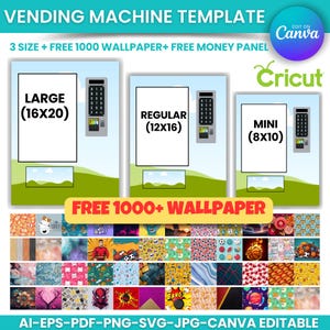 Editable Vending Machine Template: 1000+ Wallpapers, Canva, Cricut (Digital Download)