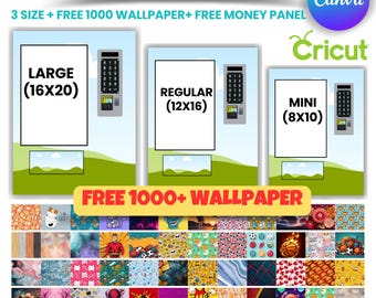 Editable Vending Machine Template: 1000+ Wallpapers, Canva, Cricut (Digital Download)