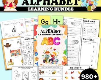 Pack d'apprentissage préscolaire : alphabet, chiffres et plus (téléchargement numérique)