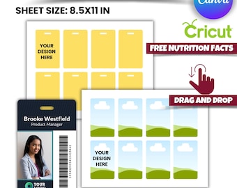 Anpassbare ID-Abzeichen-Vorlage: Canva Bearbeitbares, druckbares Mitarbeiter-Abzeichen (Digitaler Download)