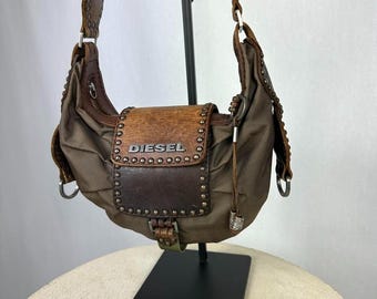 Diesel Archive Medieval Crossbody Shoulder Bag, Leather and Nylon