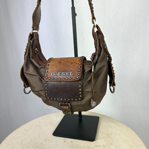 Diesel Archive Medieval Crossbody Shoulder Bag, Leather and Nylon
