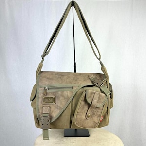 Diesel gorpcore multipocket crossbody bag in canvas