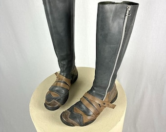 90s Marithé François Girbaud Racing Leather Long Boxer Boxing