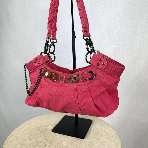 Vintage Diesel Archive Shoulder Bag, in Pink Canvas - Rare Colour