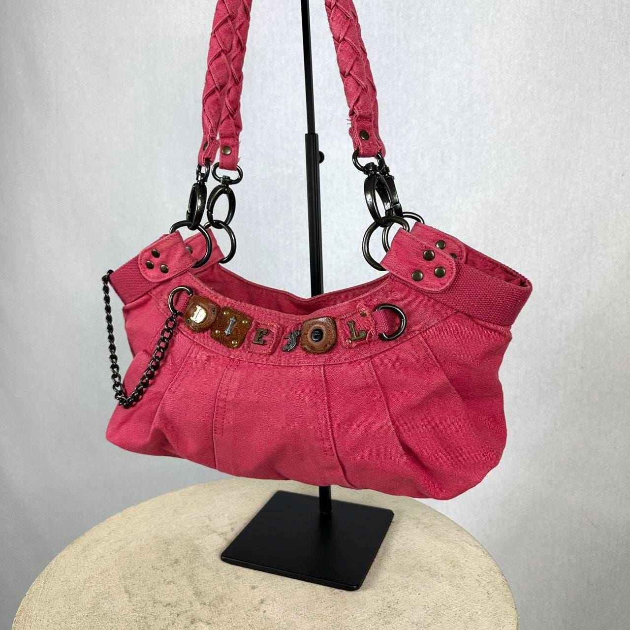 Vintage Diesel Archive Shoulder Bag, in Pink Canvas - Rare Colour 
