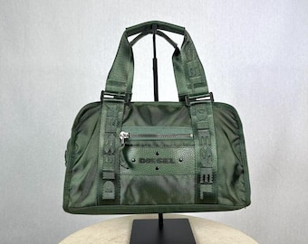 DIESEL Vintage Black Boston Shoulder Bag Y2K 00s Boho Embroidery