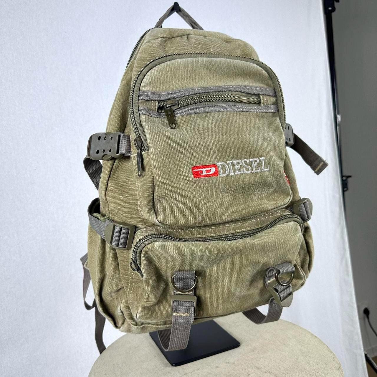 Diesel Vintage Gorpcore Backpack in Khaki Canvas - Etsy