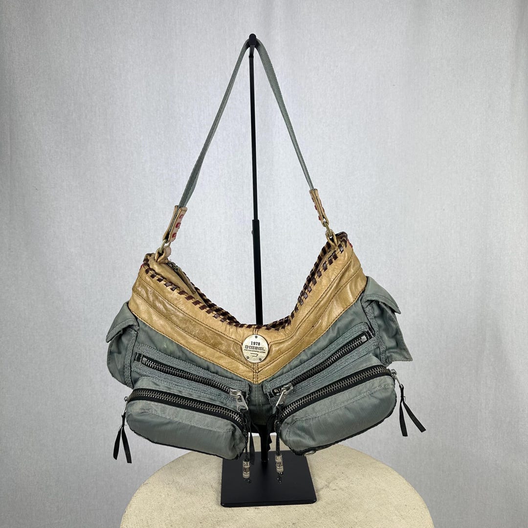 【極希少】ディーゼル 90s shoulder bag y2k archive Archive Diesel Hobo Gorpcore Leather Shoulder Bag, Y2k - Etsy