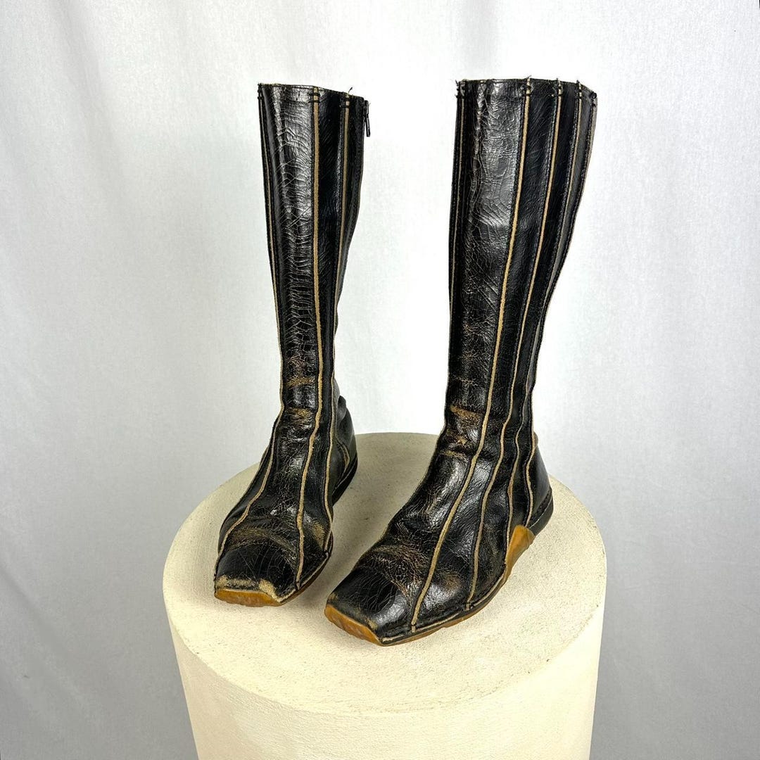 靴 DIESEL ARCHIVE black leather boots 41 il_1080xN.6972284039_ph9i.jpg