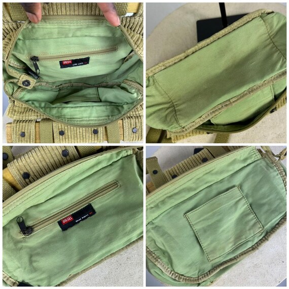 Buy Diesel Spare Parts Corduroy Y2k Shoulder Bag, in Green / Khaki