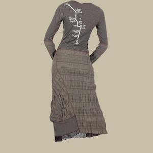 Cop Copine striped maxi ruffle scrunched grunge dress, y2k