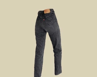 Levi's 501 Student Jeans W25 L32 Vintage Black Washed 90s Straight