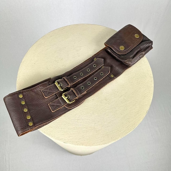 Utility gorpcore leather multipocket belt - image 2