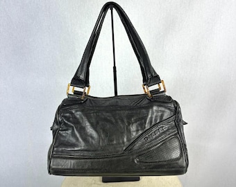 DIESEL Vintage Leather Armadillo Hobo Bag Moto Biker Padded