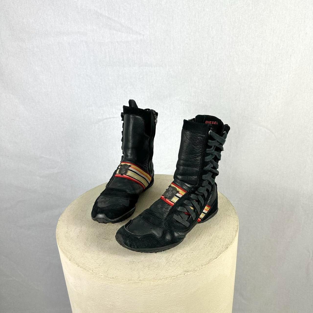 靴 DIESEL ARCHIVE black leather boots 41 DIESEL ARCHIVE black leather boots 41 - メルカリ