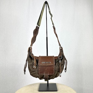 Diesel Archive Medieval Crossbody Shoulder Bag, Leather and Nylon