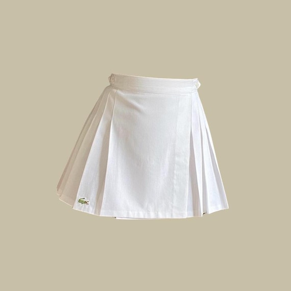 Archive Collector 90s White Mini Wrap Striped Pleated Skirt