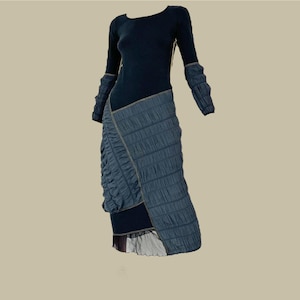 Cop Copine maxi ruffle scrunched grunge dress, vintage