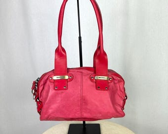 Bolso bandolera de piel Diesel, en color rosa Barbie