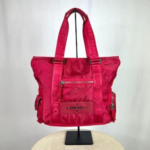 Diesel y2k shoulder bag, in nylon and leather