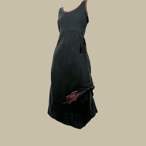 Cop Copine silk asymmetrical maxi sleeveless dress, with ribbed cotton top